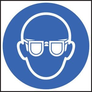 15006F Goggles symbol Rigid Plastic (200x200mm) Safety Sign