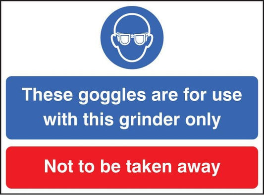 15008E Goggles for use with this grinder only not to be taken away Rigid Plastic (200x150mm)