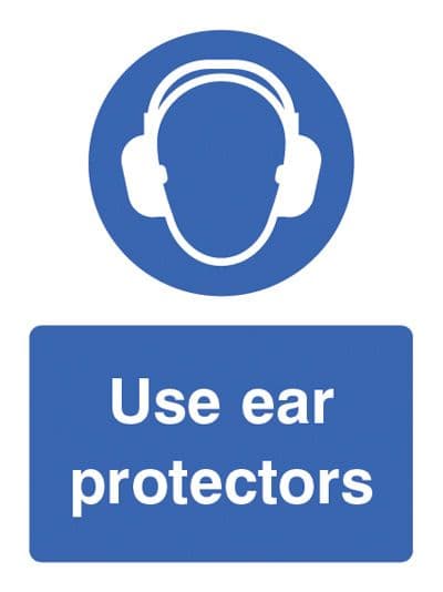 15012E Use ear protectors Rigid Plastic (200x150mm) Safety Sign