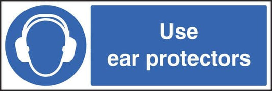 15012G Use ear protectors Rigid Plastic (300x100mm) Safety Sign
