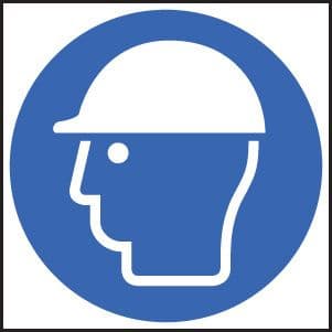 15015F Safety helmet symbol Rigid Plastic (200x200mm) Safety Sign