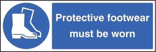 15201M Protective footwear must be worn Rigid Plastic (600x200mm) Safety Sign