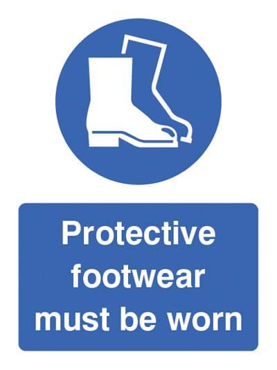 15201P Protective footwear must be worn Rigid Plastic (600x400mm) Safety Sign