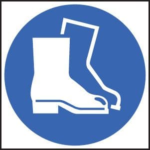 15202F Safety boots symbol Rigid Plastic (200x200mm) Safety Sign