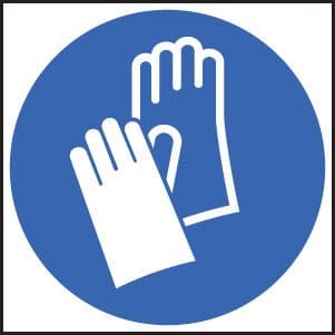 15204F Hand protection symbol Rigid Plastic (200x200mm) Safety Sign