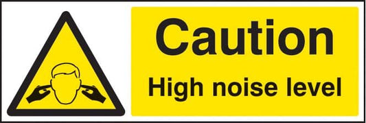 15220M Caution high noise level Rigid Plastic (600x200mm) Safety Sign