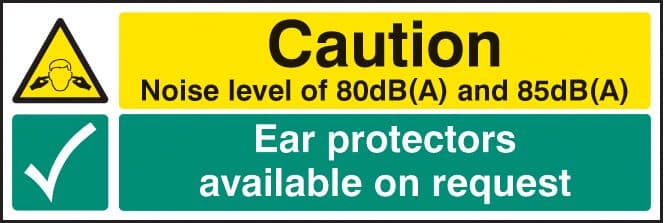 15223G Noise level 80dB(A) & 85DB(A) ear protectors available on request Rigid Plastic (300x100mm)