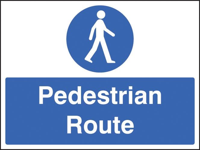 15235K Pedestrian route Rigid Plastic (400x300mm) Safety Sign