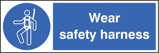 15407M Wear safety harness Rigid Plastic (600x200mm) Safety Sign