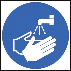 15409F Wash hands symbol Rigid Plastic (200x200mm) Safety Sign