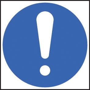 15412F Exclamation mandatory Rigid Plastic (200x200mm) Safety Sign