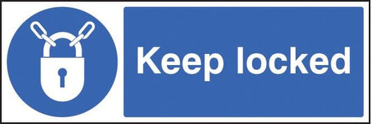 15414G Keep locked Rigid Plastic (300x100mm) Safety Sign