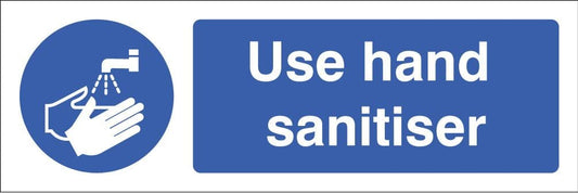 15418M Use hand sanitiser Rigid Plastic (600x200mm) Safety Sign