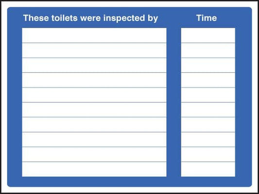 15436K These toilets were inspected Rigid Plastic (400x300mm) Safety Sign