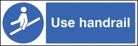 15457G Use handrail Rigid Plastic (300x100mm) Safety Sign
