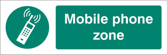 15459G Mobile phone zone Rigid Plastic (300x100mm) Safety Sign