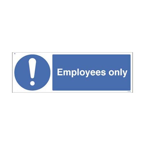15469G Employees only sign - Rigid Plastic (300x100mm)