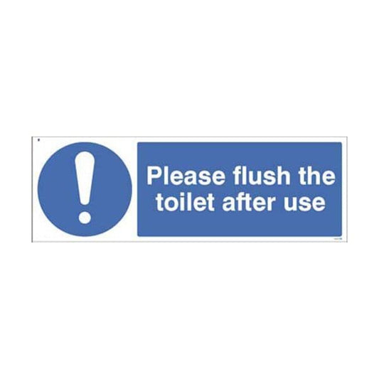 15487E Please flush the toilet after use sign - Rigid Plastic (200x150mm)