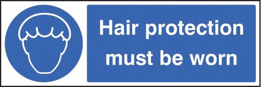 15606G Hair protection must be worn Rigid Plastic (300x100mm) Safety Sign