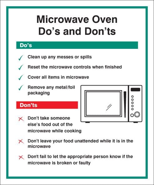15624H Microwave - Do's & Don'ts Rigid Plastic (300x250mm) Safety Sign