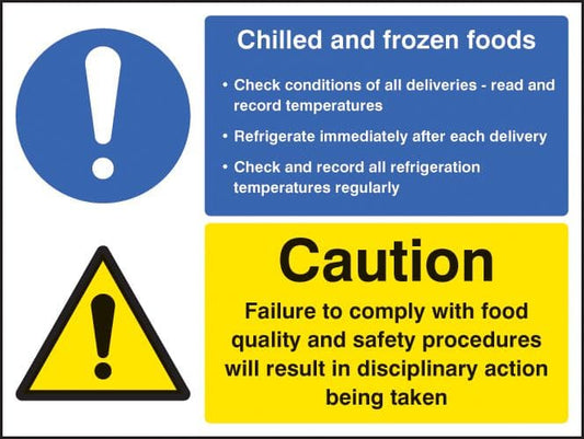 15626K Chilled and frozen foods Rigid Plastic (400x300mm) Safety Sign