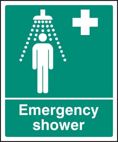16001H Emergency shower Rigid Plastic (300x250mm) Safety Sign