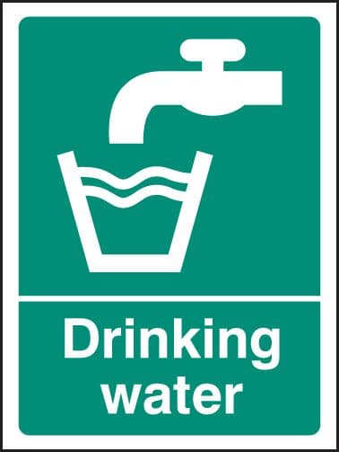 16007A Drinking water Rigid Plastic (100x75mm) Safety Sign