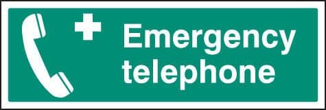 16010G Emergency telephone Rigid Plastic (300x100mm) Safety Sign