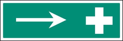 16013M First aid right symbol Rigid Plastic (600x200mm) Safety Sign