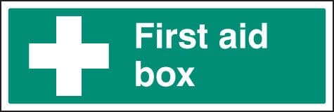 16014G First aid box Rigid Plastic (300x100mm) Safety Sign