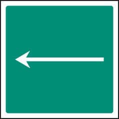 16016F Arrow 180 deg Rigid Plastic (200x200mm) Safety Sign