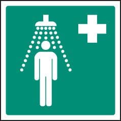 16025F Emergency shower symbol Rigid Plastic (200x200mm) Safety Sign