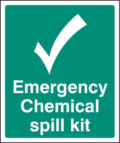 16033H Emergency chemical spill kit Rigid Plastic (300x250mm) Safety Sign