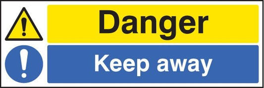 16217M Danger keep away Rigid Plastic (600x200mm) Safety Sign