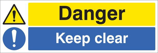 16218G Danger keep clear Rigid Plastic (300x100mm) Safety Sign