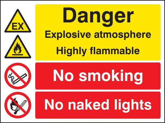 16233K Explosive atmosphere highly flammable no smoking/naked lights Rigid Plastic (400x300mm)