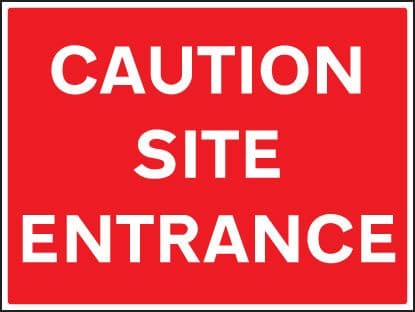 16431Q Caution site entrance Rigid Plastic (600x450mm) Safety Sign