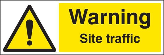 16460M Warning site traffic Rigid Plastic (600x200mm) Safety Sign