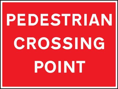 16471Q Pedestrian crossing point Rigid Plastic (600x450mm) Safety Sign