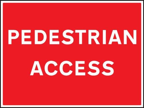 16472Q Pedestrian access Rigid Plastic (600x450mm) Safety Sign