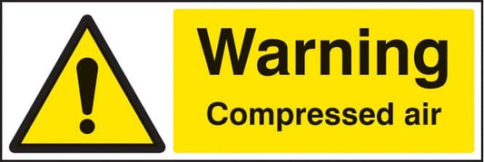 16502G Warning compressed air Rigid Plastic (300x100mm) Safety Sign