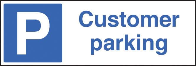 16514G Customer parking Rigid Plastic (300x100mm) Safety Sign