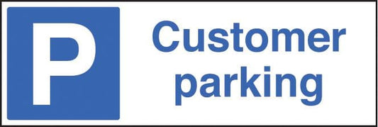 16514M Customer parking Rigid Plastic (600x200mm) Safety Sign