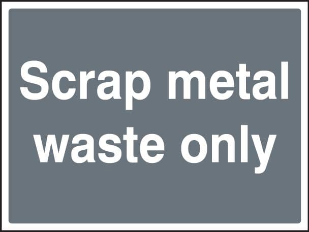 16606K Scrap metal waste only Rigid Plastic (400x300mm) Safety Sign
