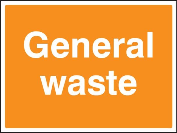16608K General waste Rigid Plastic (400x300mm) Safety Sign