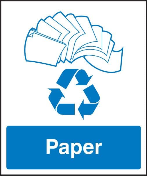 16617H Paper recycling Rigid Plastic (300x250mm) Safety Sign