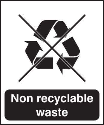 16624H Non recyclable waste Rigid Plastic (300x250mm) Safety Sign