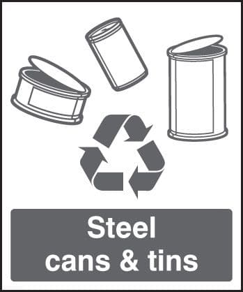 16625H Steel cans & tins Rigid Plastic (300x250mm) Safety Sign