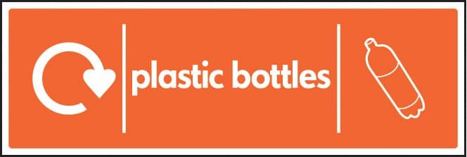 16632M WRAP Recycling Sign - Plastic Bottles Rigid Plastic (600x200mm) Safety Sign