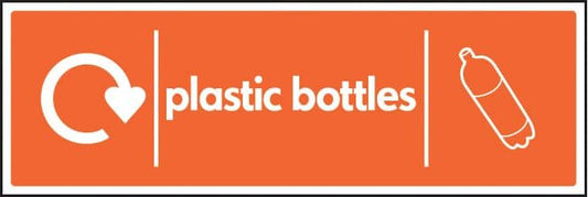 16632M WRAP Recycling Sign - Plastic Bottles Rigid Plastic (600x200mm) Safety Sign